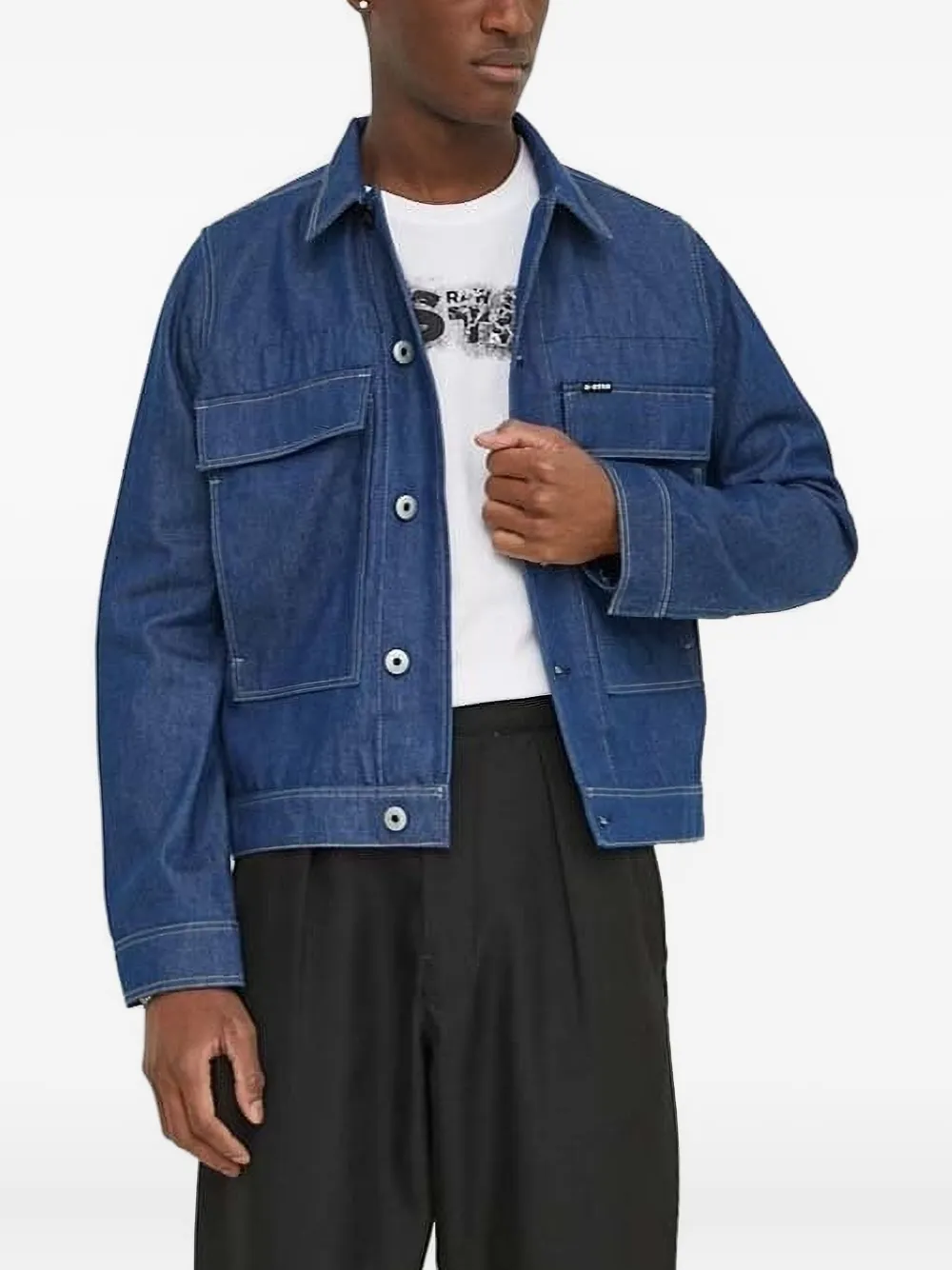 G-Star RAW Denim jack Blauw