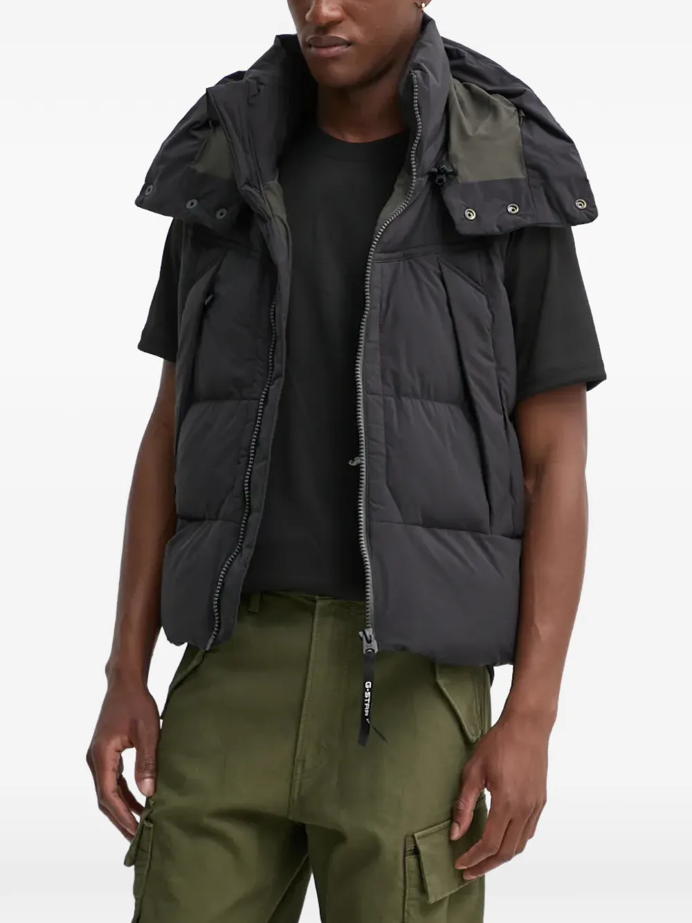 G-Star RAW G-Whistler padded hooded vest - Black