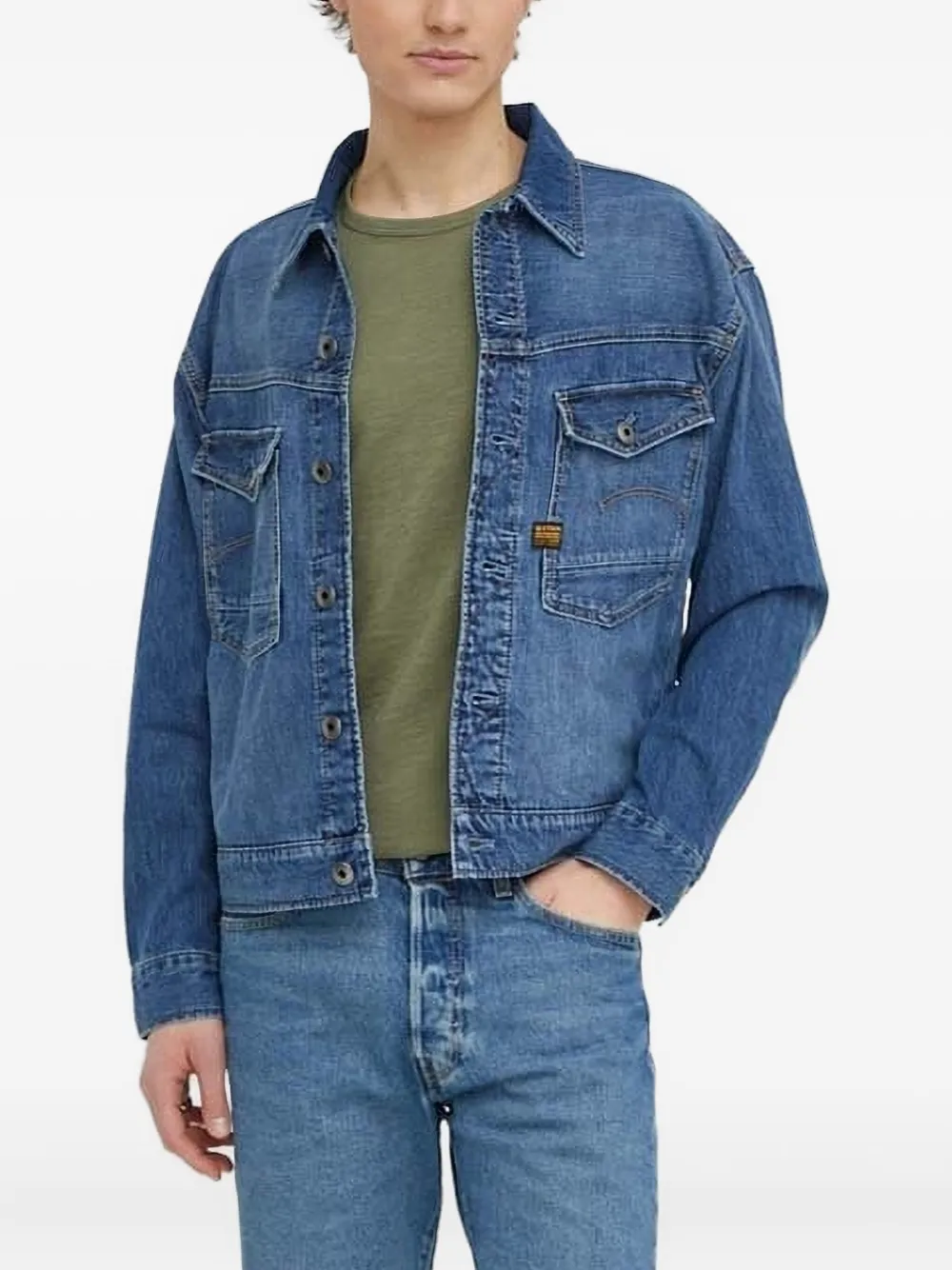 G-Star RAW フラップポケット デニムジャケット - ブルー G-Star RAW フラップポケット デニムジャケット - ブルー