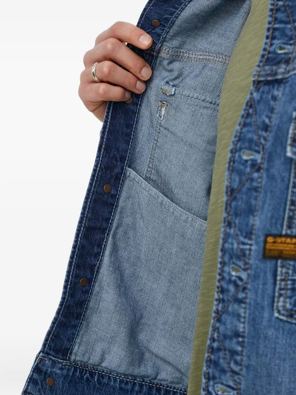 G-Star RAW Denim jack Blauw