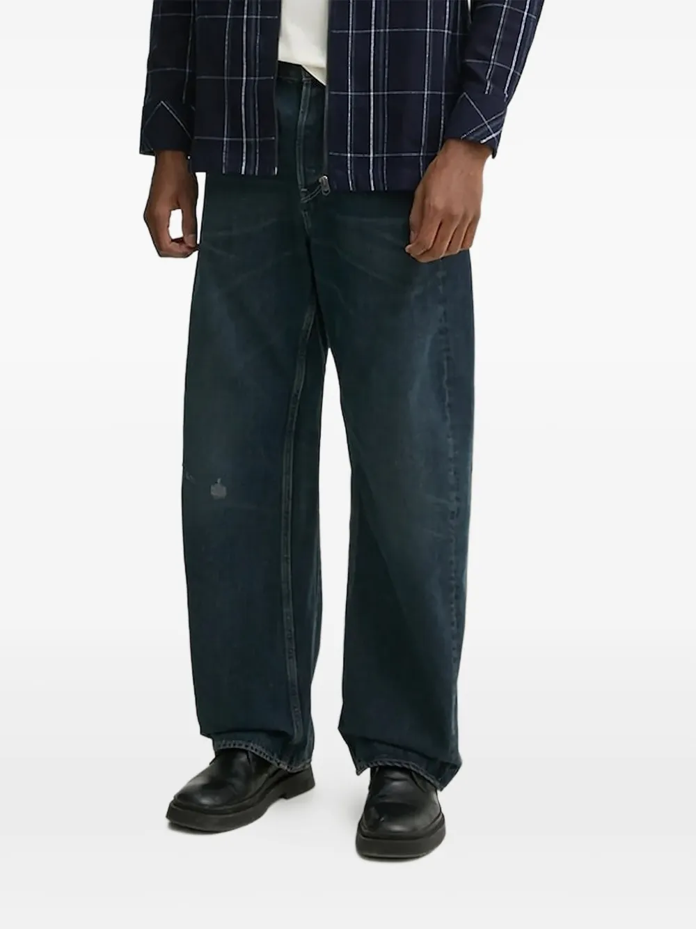 G-Star RAW Jeans met wijde pijpen en knopen Blauw