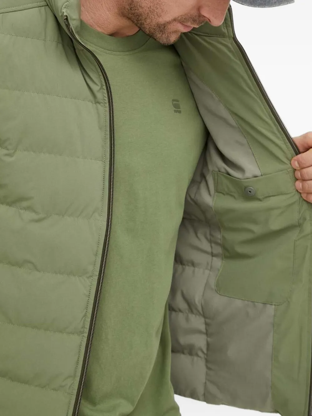 G-Star RAW Bodywarmer met rits Groen