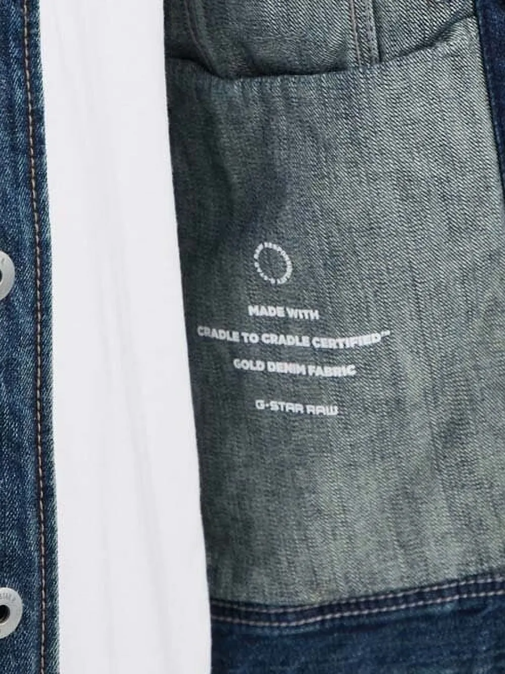 G-Star RAW Denim jack met zakdetail Blauw