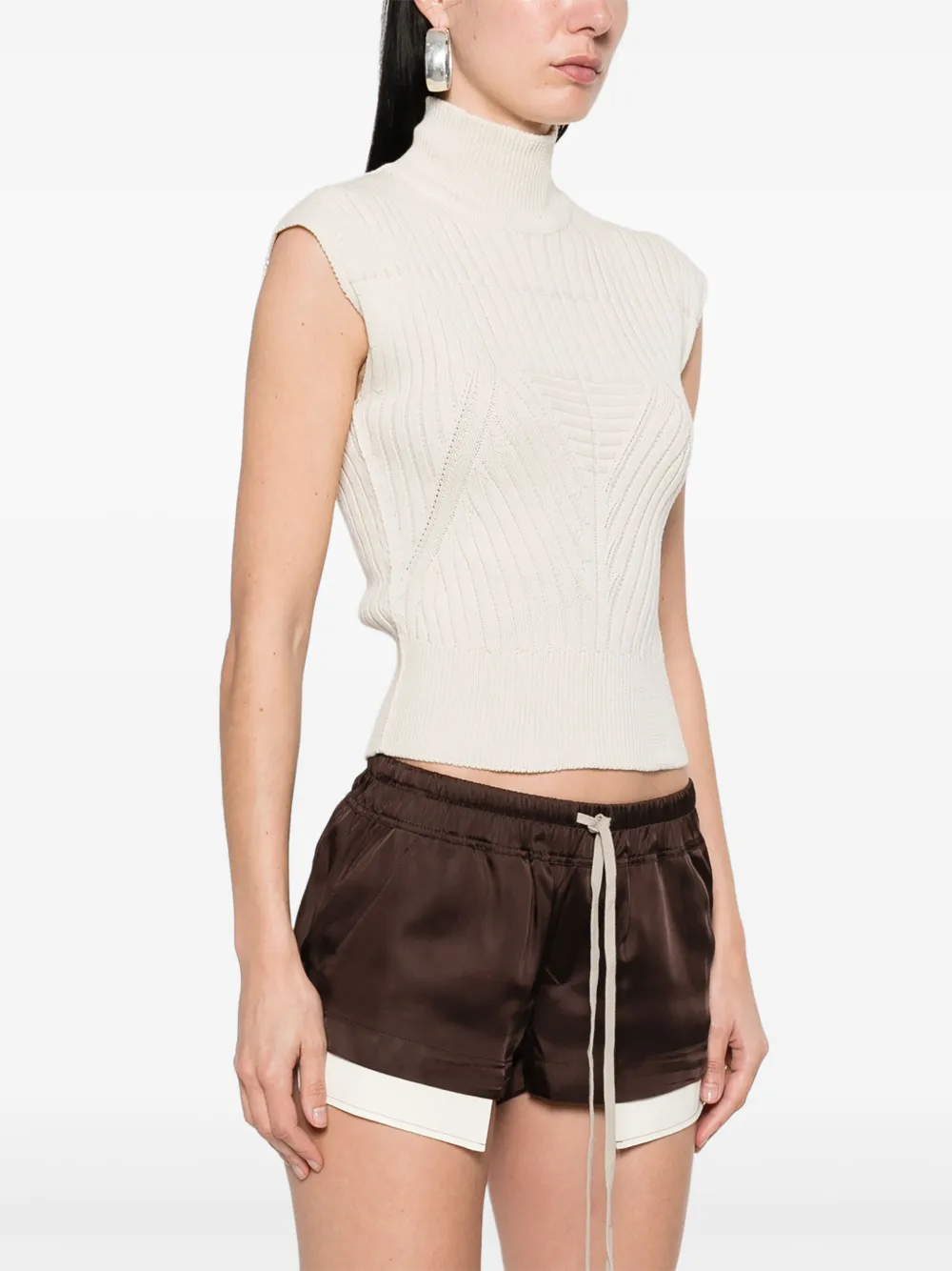 Rick Owens Hemd met hoge hals Beige
