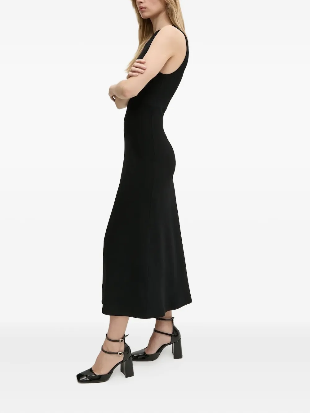 MOSCHINO JEANS Ribgebreide midi-jurk Zwart