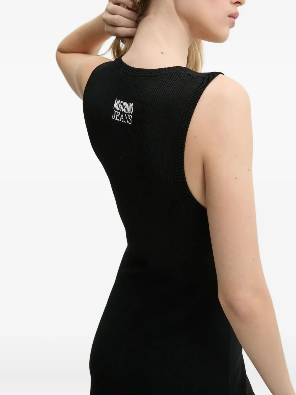 MOSCHINO JEANS Ribgebreide midi-jurk Zwart