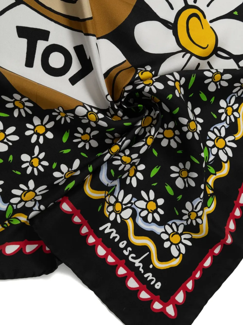 Moschino Sjaal met beerprint Zwart