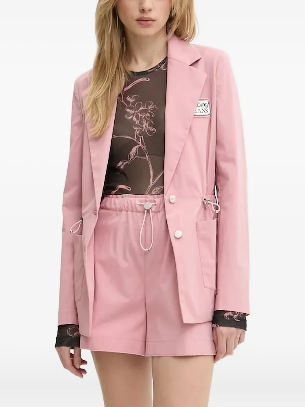 MOSCHINO JEANS Blazer met enkele rij knopen Roze