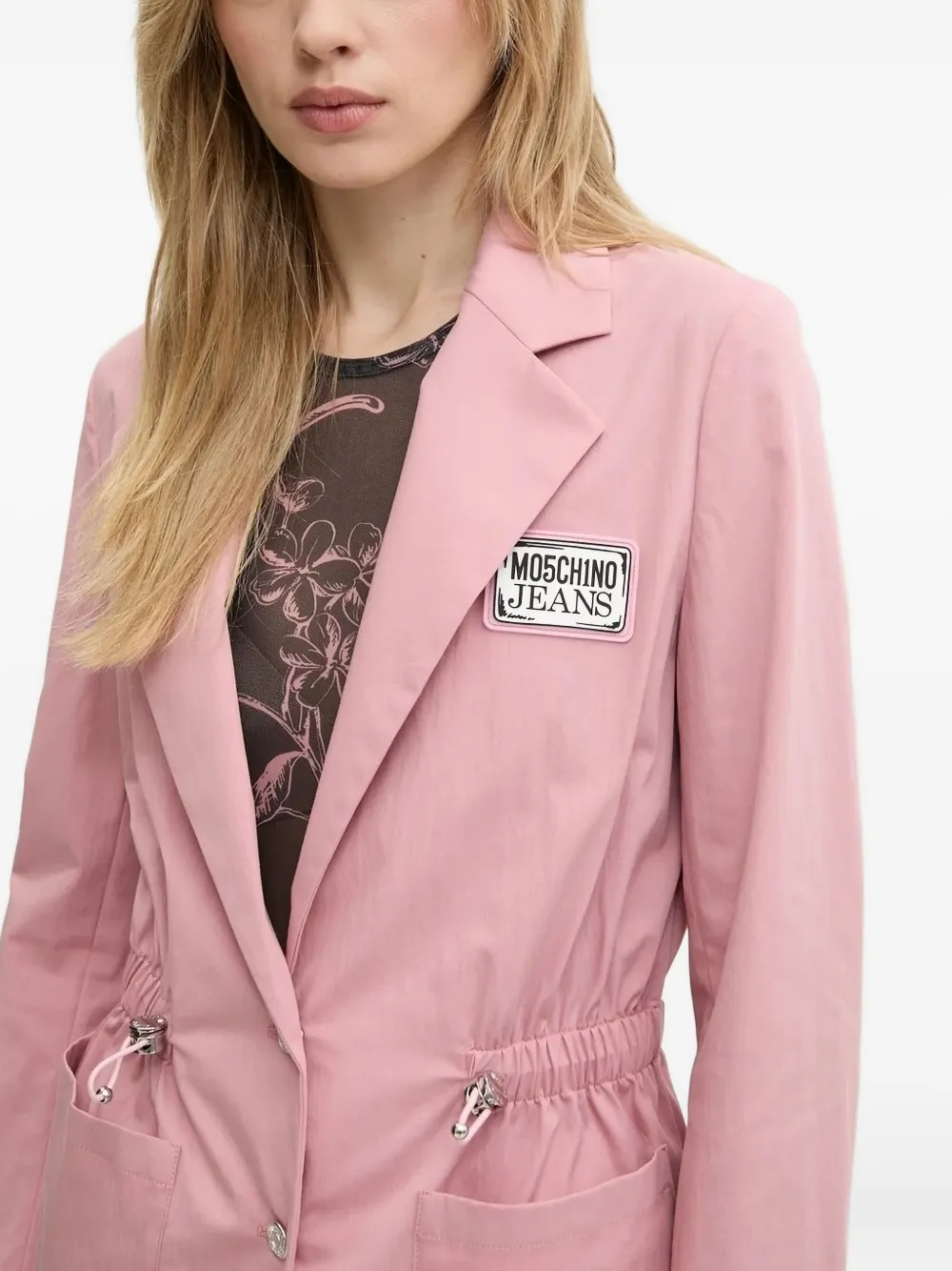 MOSCHINO JEANS Blazer met enkele rij knopen Roze