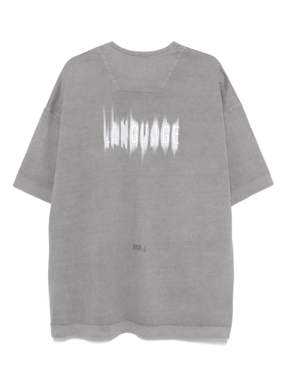 Juun.J logo-embroidered T-shirt - Grijs