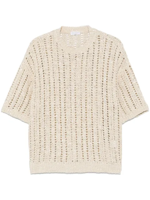 Brunello Cucinelli open-knit T-shirt