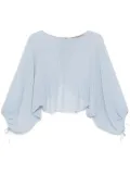 D.Exterior semi-sheer blouse - Blue