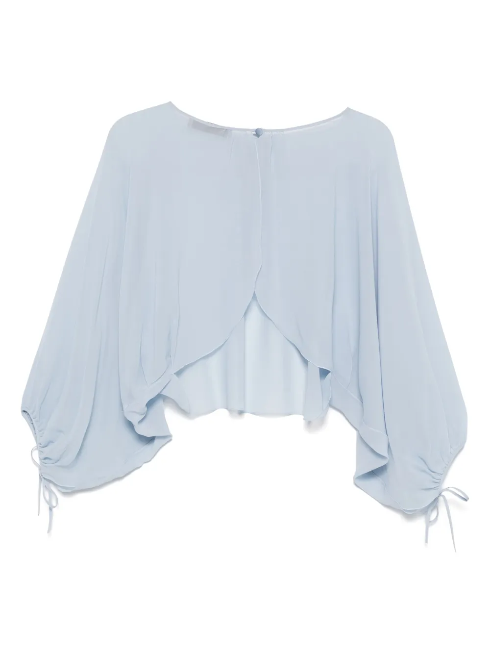 D.Exterior semi-sheer blouse - Blauw