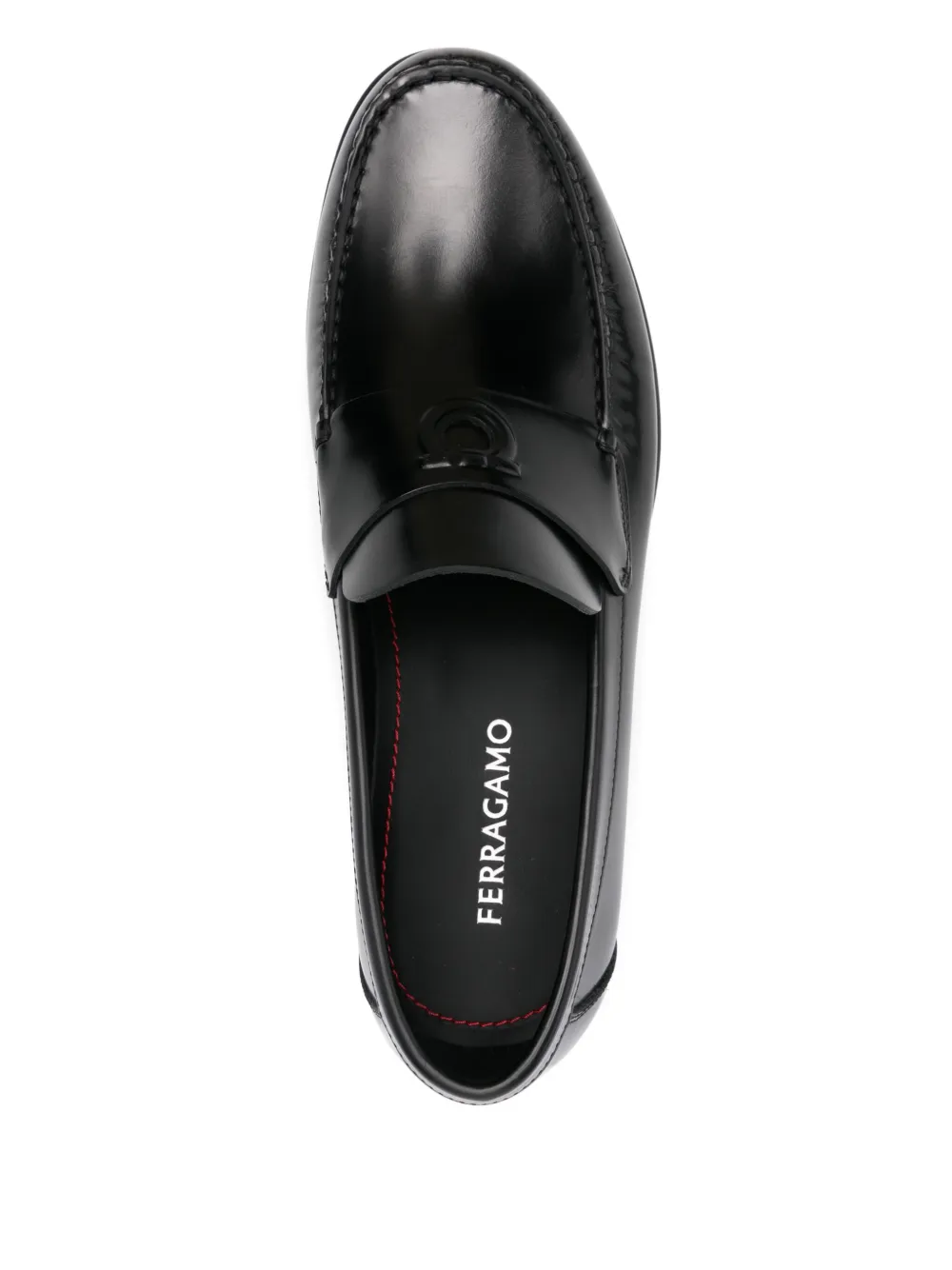 Ferragamo Gancio loafers met reliëf Zwart