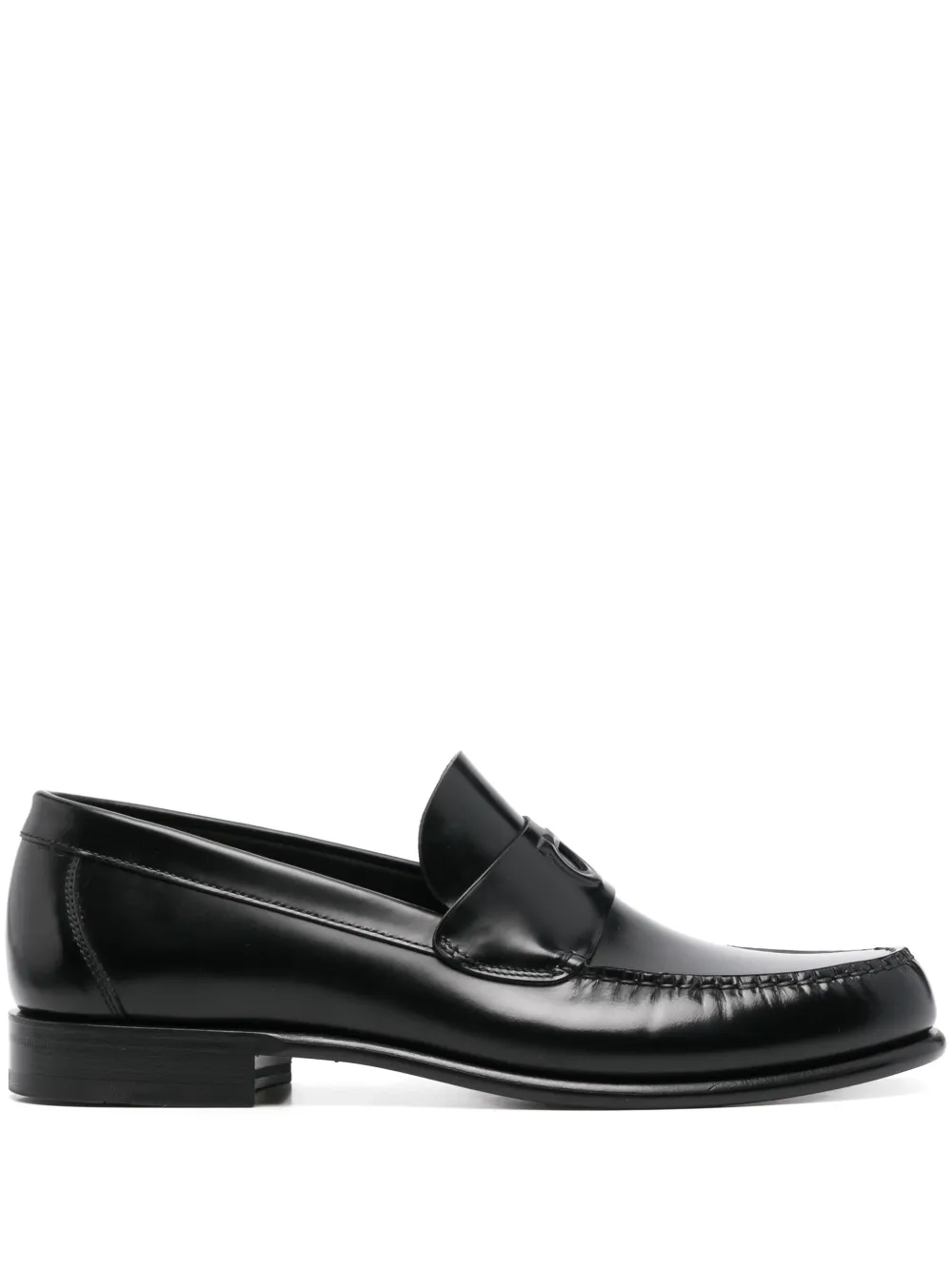 Ferragamo Gancio loafers met reliëf Zwart