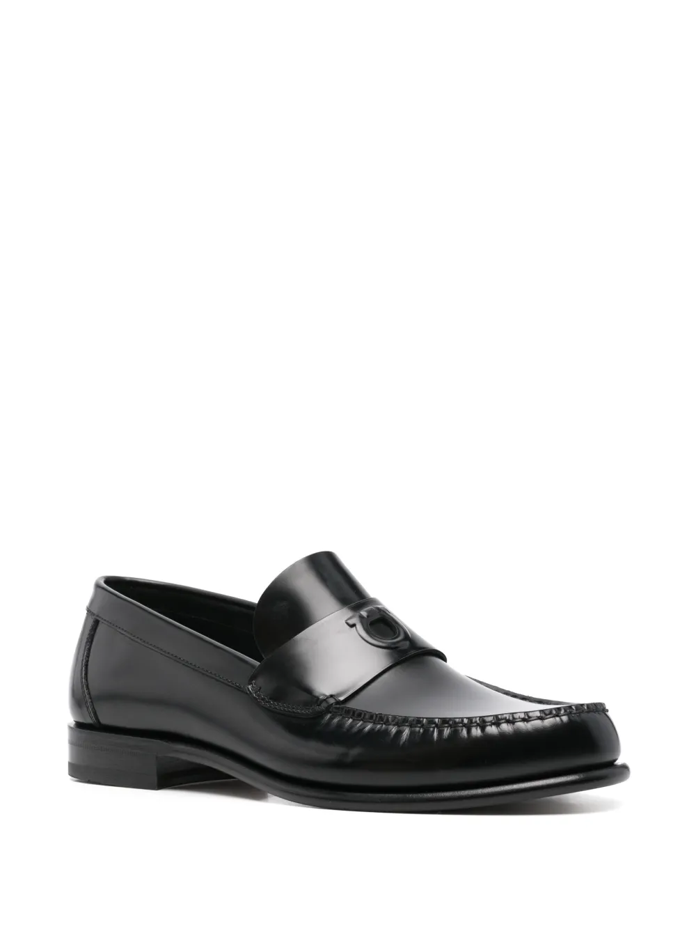 Ferragamo Gancio loafers met reliëf - Zwart