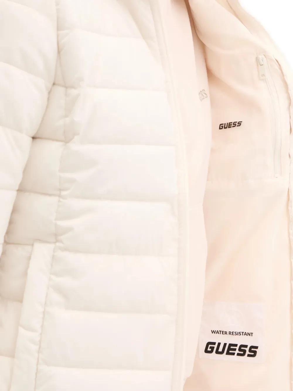 GUESS USA quilted hooded jacket Beige