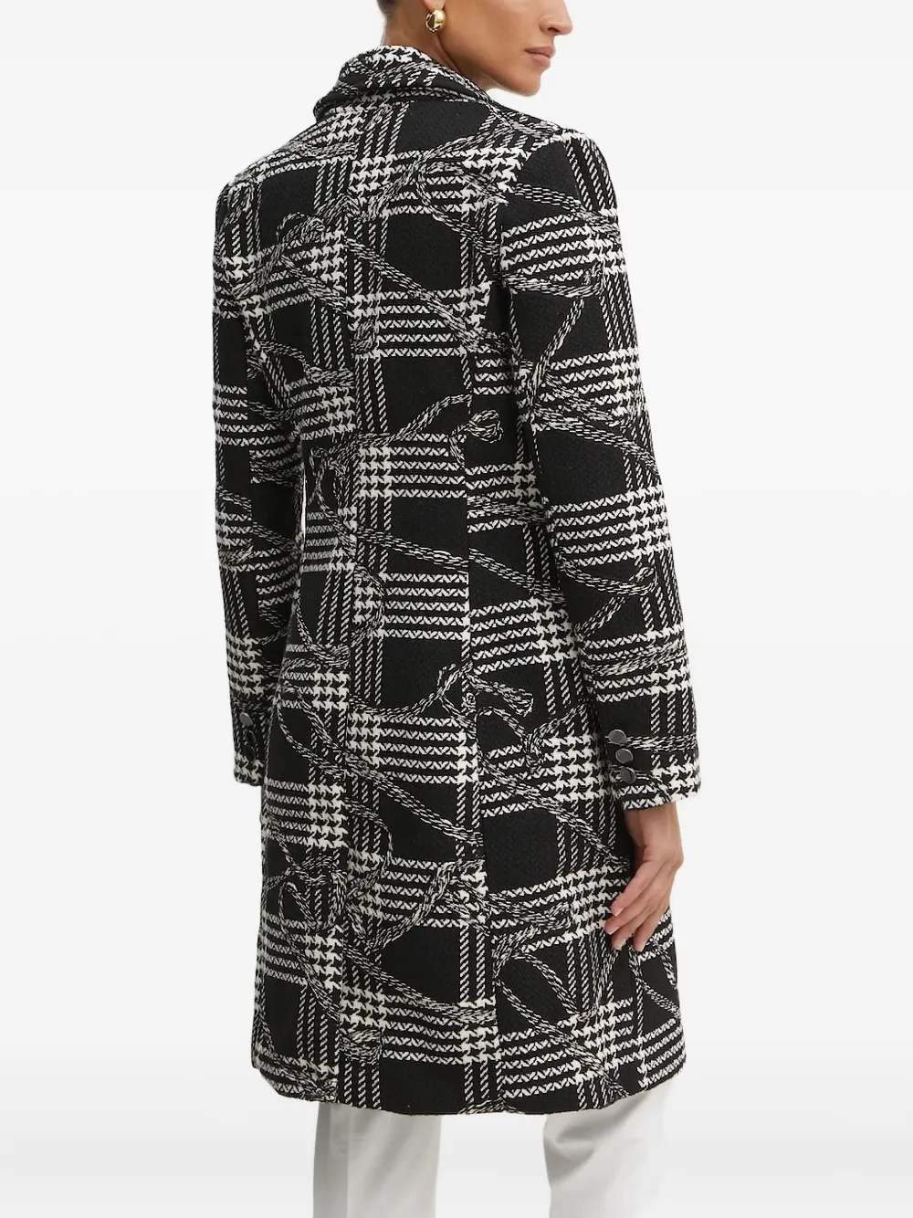 GUESS USA notched houndstooth-check coat Zwart