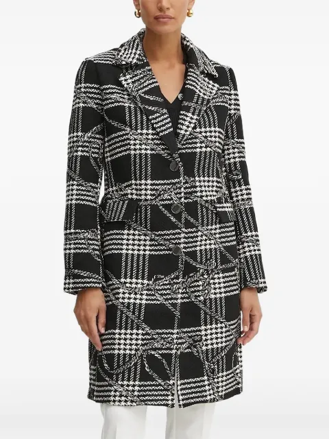 GUESS USA notched houndstooth-check coat