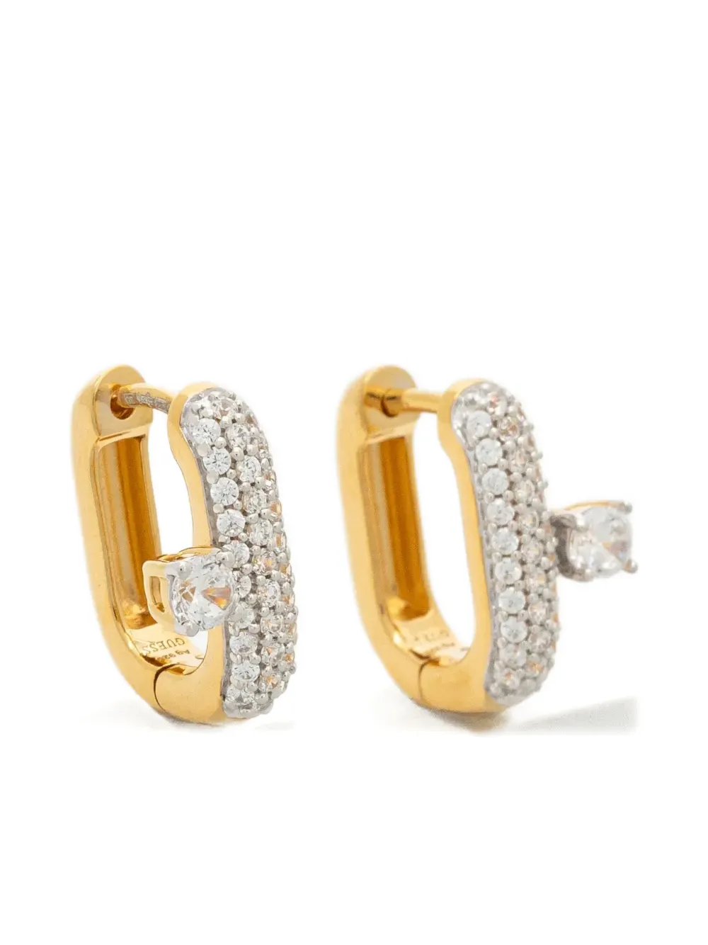 GUESS USA embellished hoop earrings - Oro