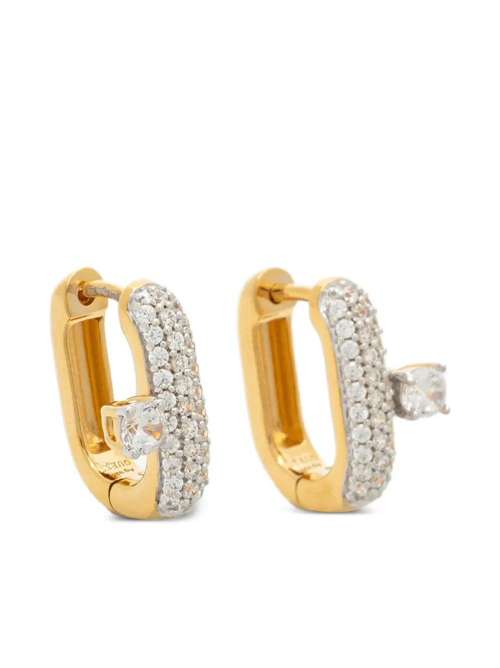 GUESS USA embellished hoop earrings - Oro
