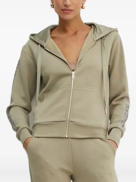 GUESS USA rhinestone-embellished zip-up hoodie