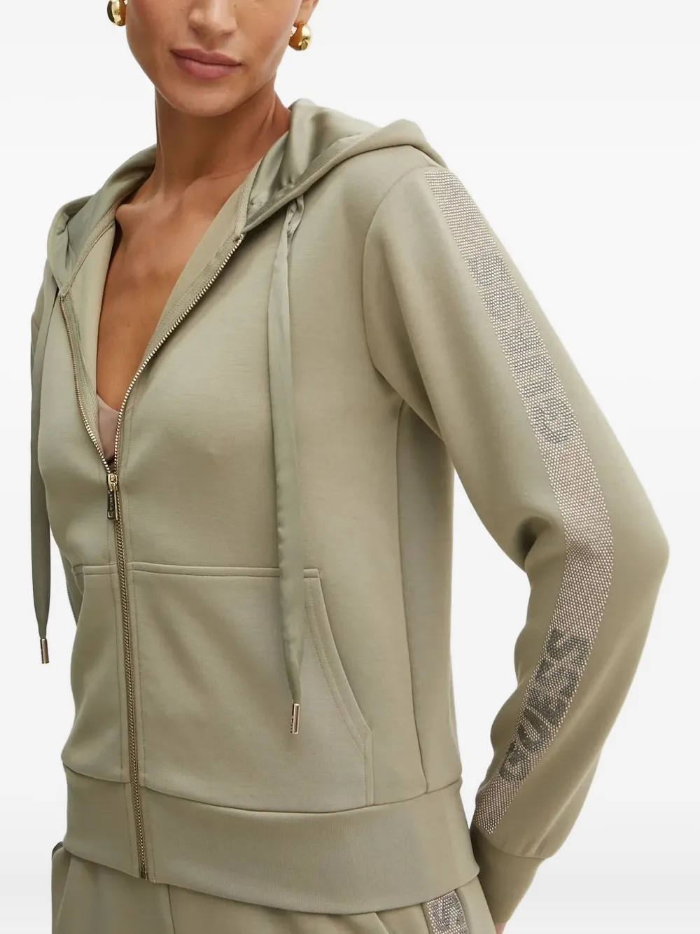 GUESS USA Hoodie verfraaid met stras Groen