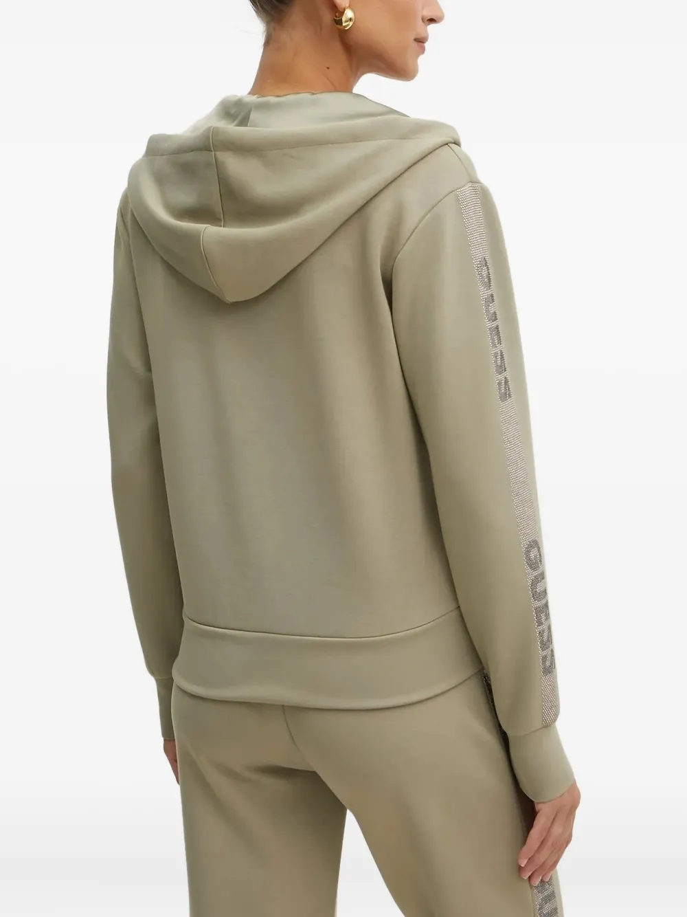 GUESS USA Hoodie verfraaid met stras - Groen