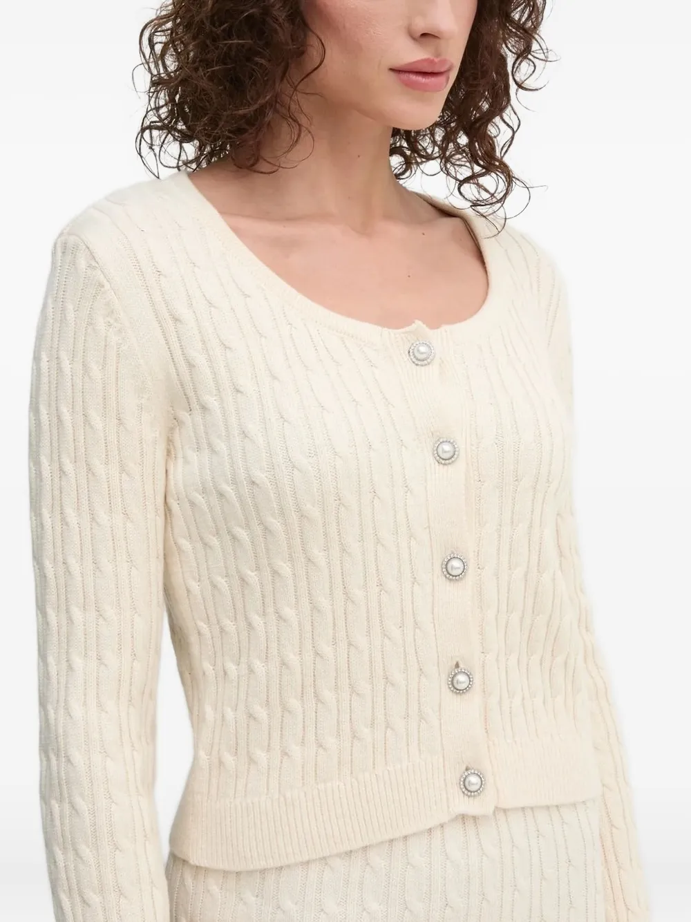GUESS USA Kabelgebreid vest Wit