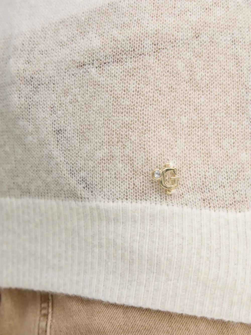Guess Usa Logo-detail Wool-blend Sweater In White