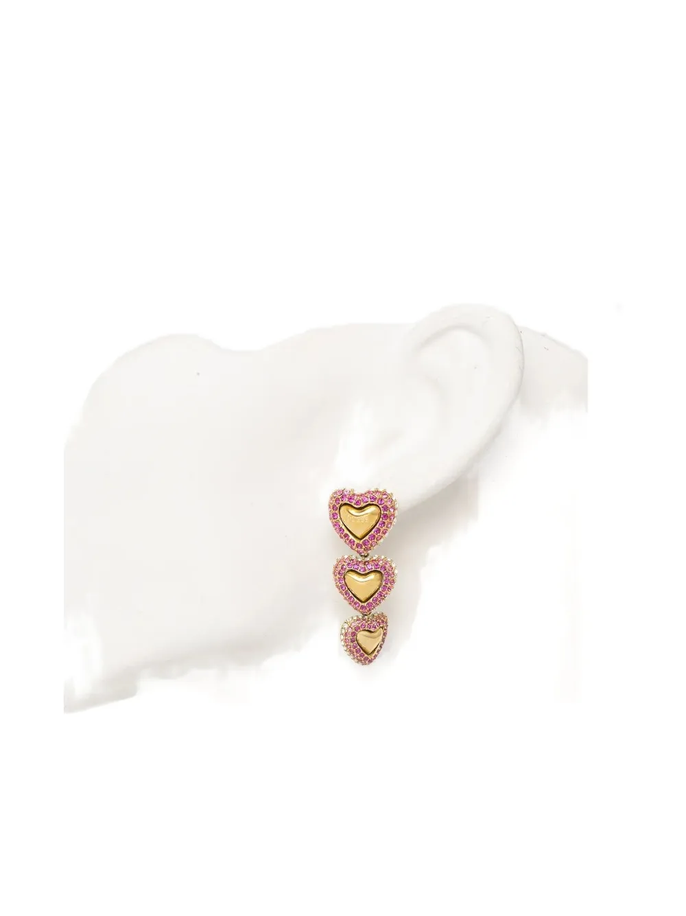 Guess Usa Heart-shaped Crystal Earrings In Multi