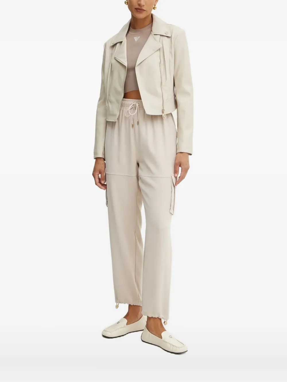 GUESS USA Cropped jack met rits Wit
