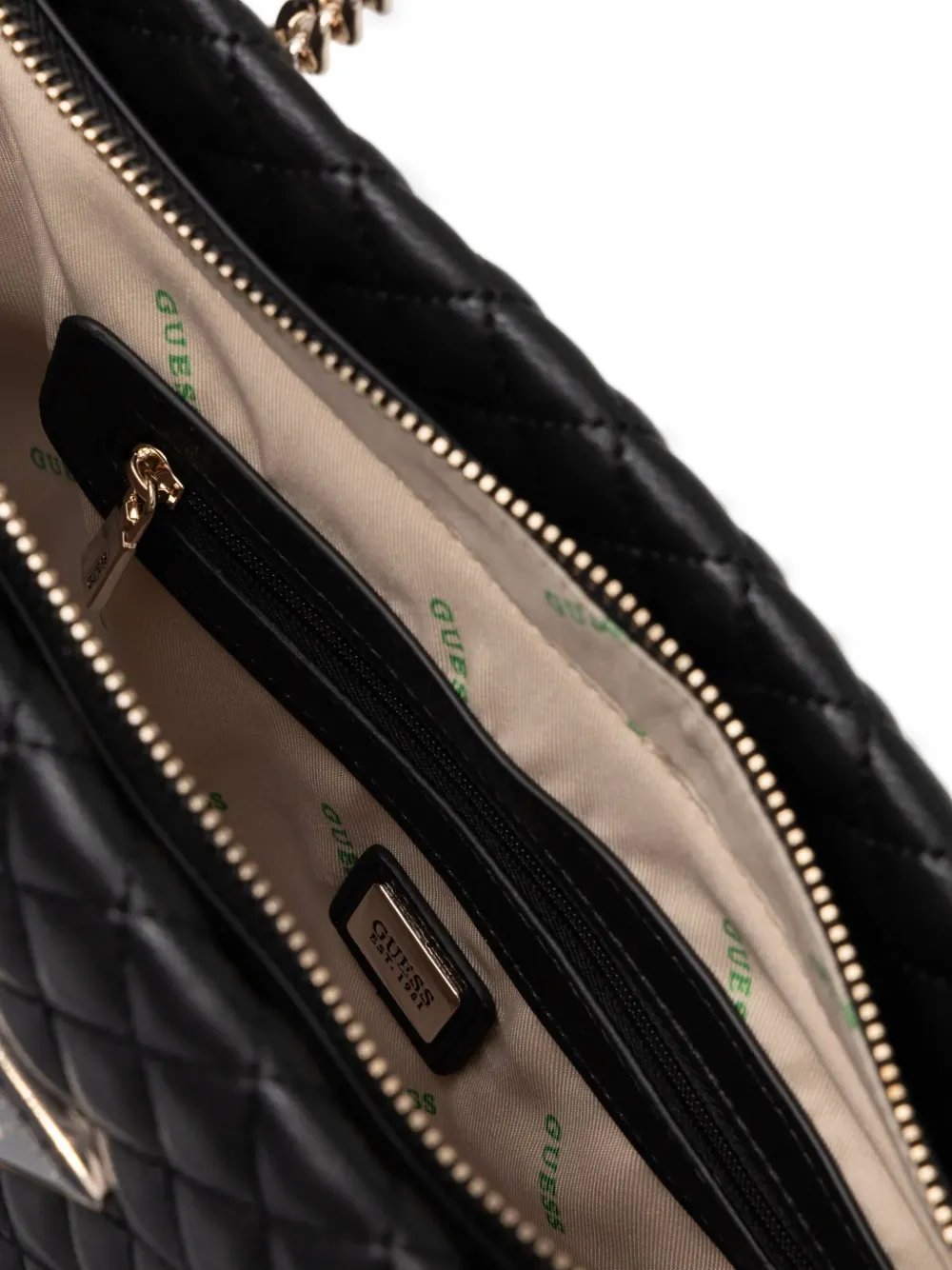 GUESS USA Rianee Eco gewatteerde shopper Zwart