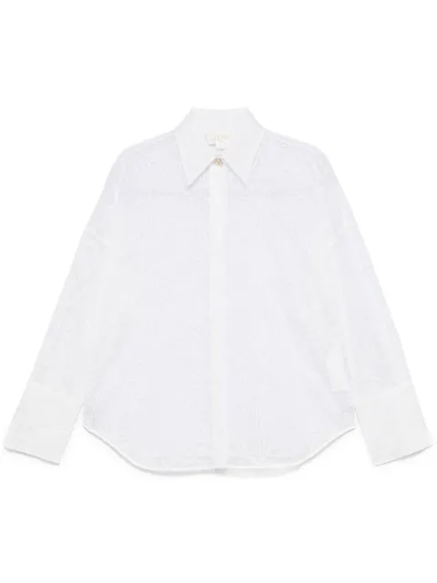 Genny floral-embroidered organza shirt