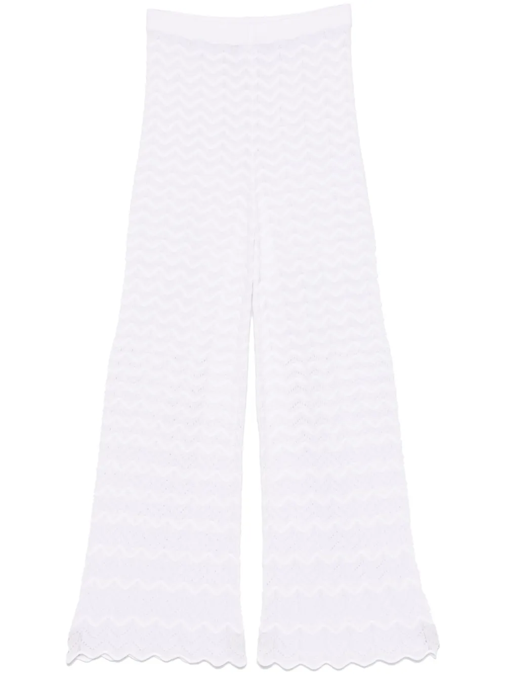 chevron-knit trousers