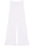 D.Exterior chevron-knit trousers - White
