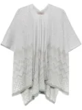 D.Exterior chevron-knit poncho - Green