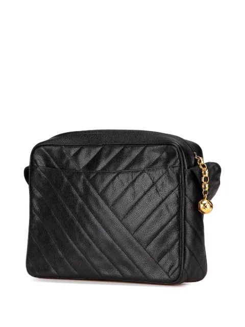 CHANEL Pre-Owned 1991-1994 CC Diagonal Quilted Caviar crossbody bag RFUEGESPFTDF8U0L - 2