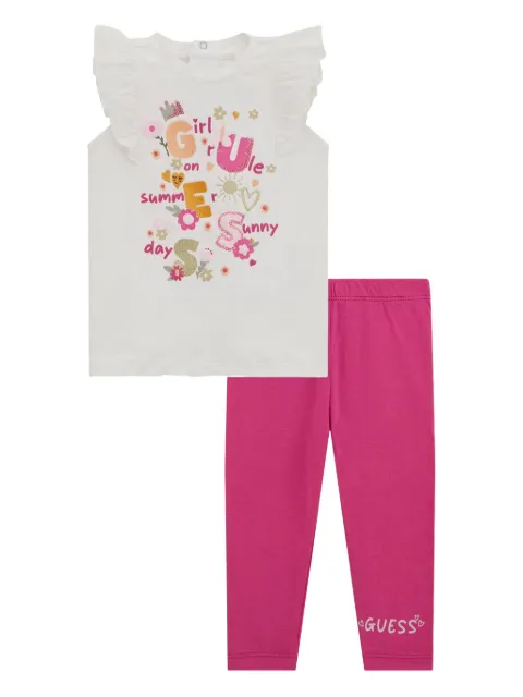 guess kids set de pantalones con logo estampado