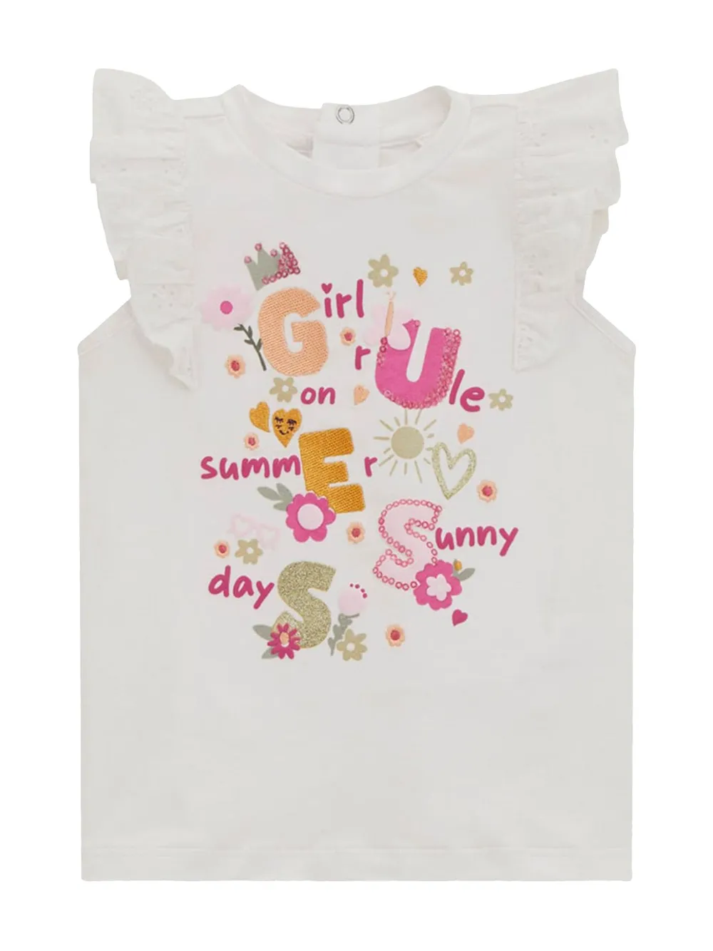 guess kids T-shirt en shorts met logoprint Roze