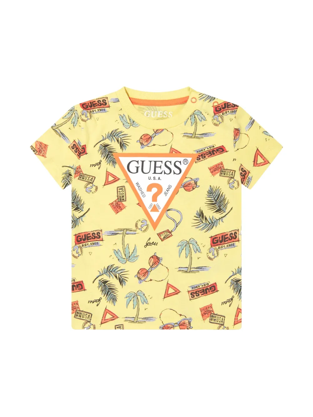 guess kids Shorts set met print Geel