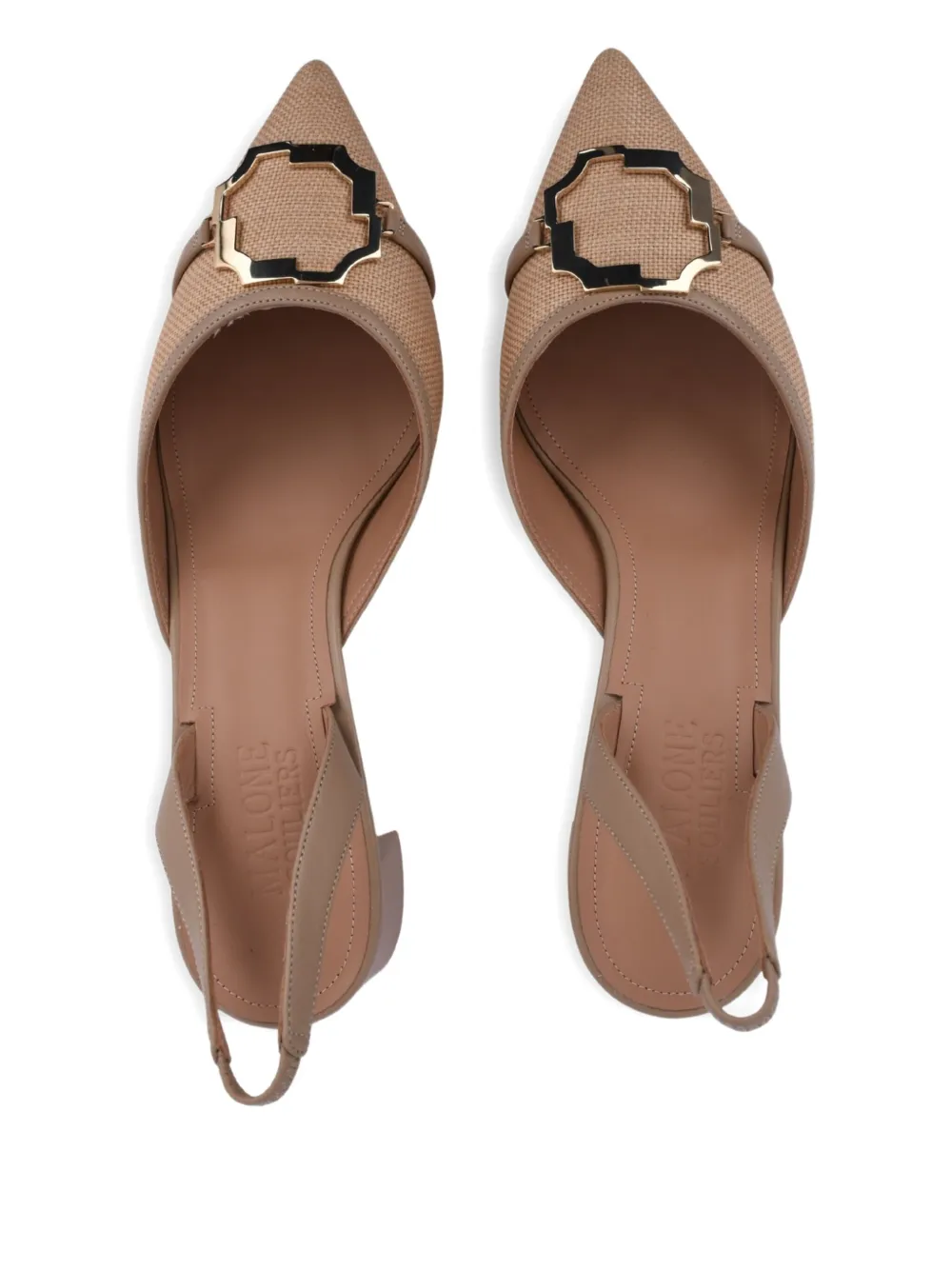 Malone Souliers Misha point-toe slingback pumps Beige