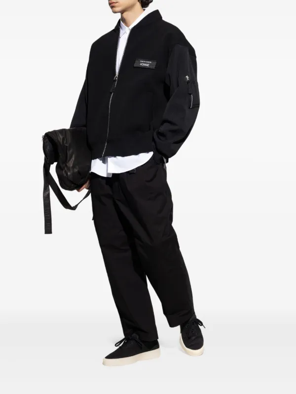 Comme Des Garçons Homme logo-patch Bomber Jacket Black FARFETCH IN