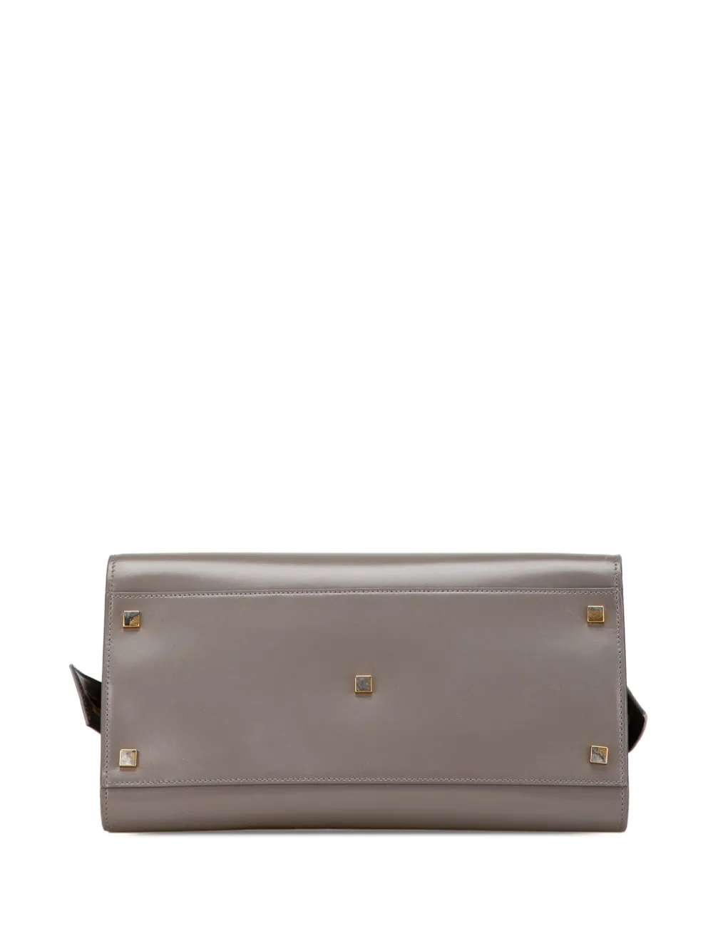 Pre-owned Saint Laurent 2019 Medium Leather Monogram Uptown Satchel In Grey
