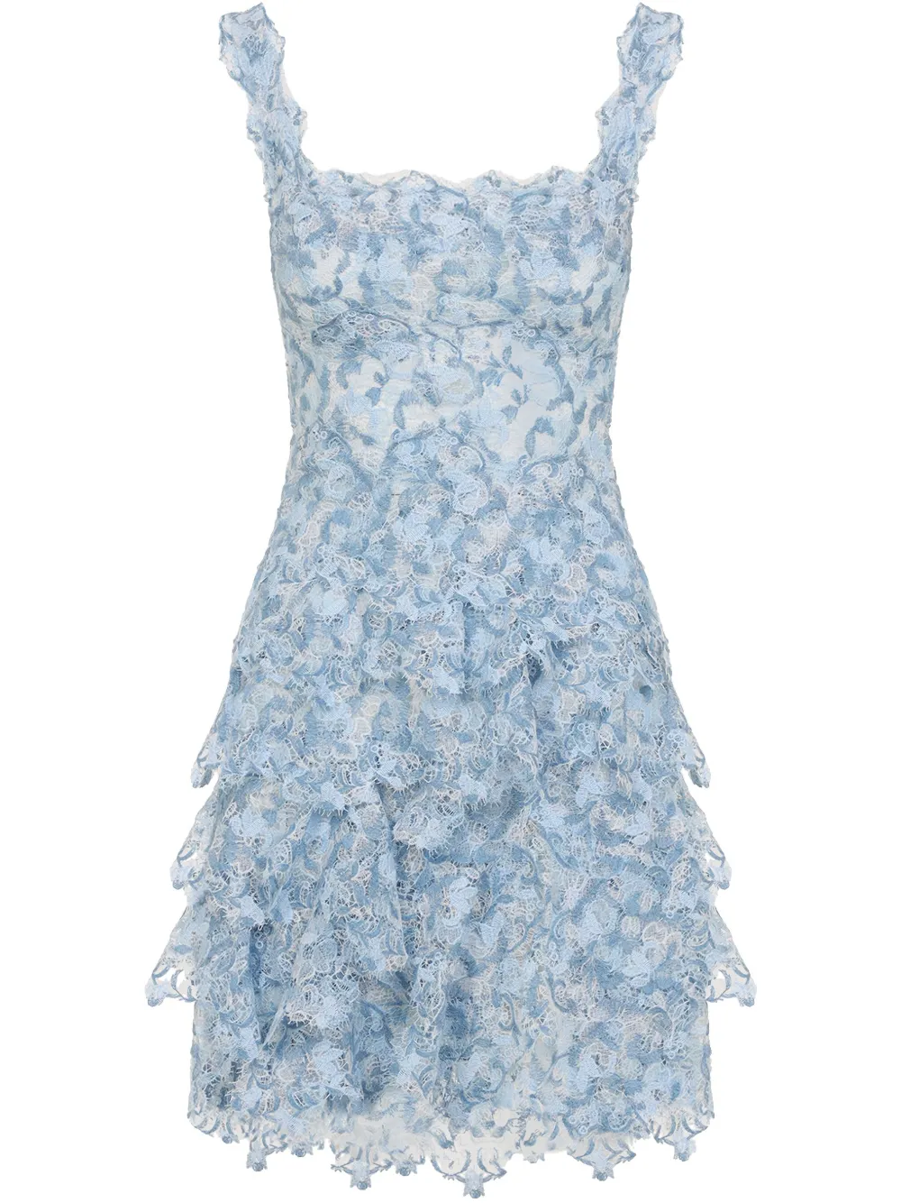 Ermanno Scervino lace-appliqué mini dress - Bleu