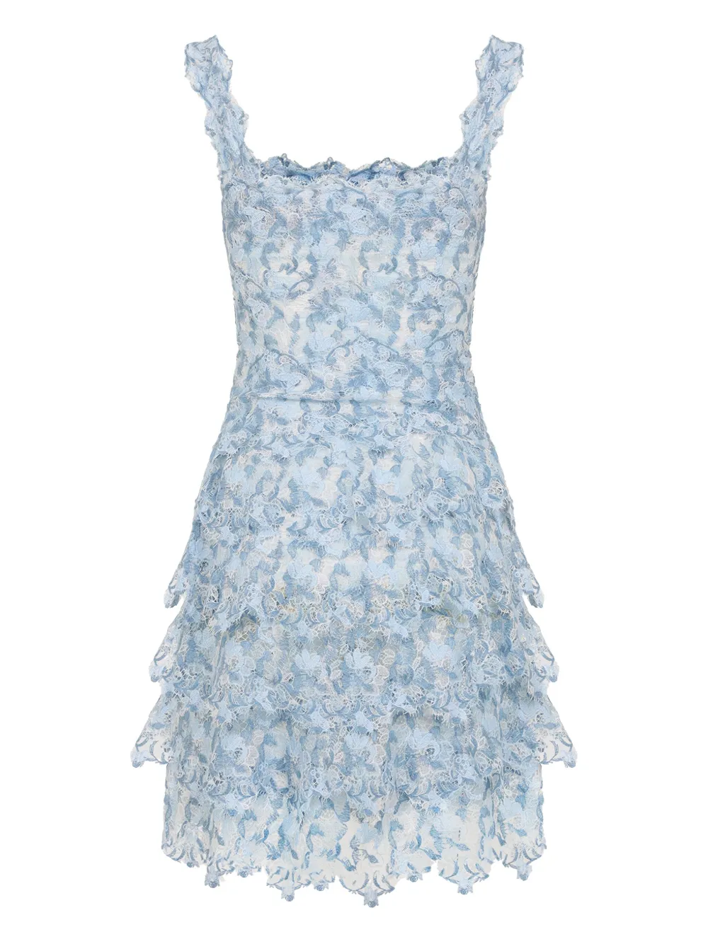 Ermanno Scervino lace-appliqué mini dress - Blauw