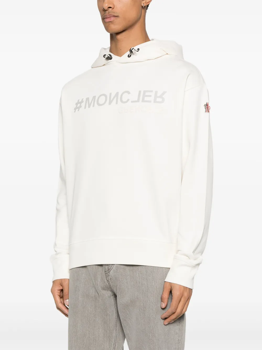 Moncler Grenoble Hoodie met logo Beige