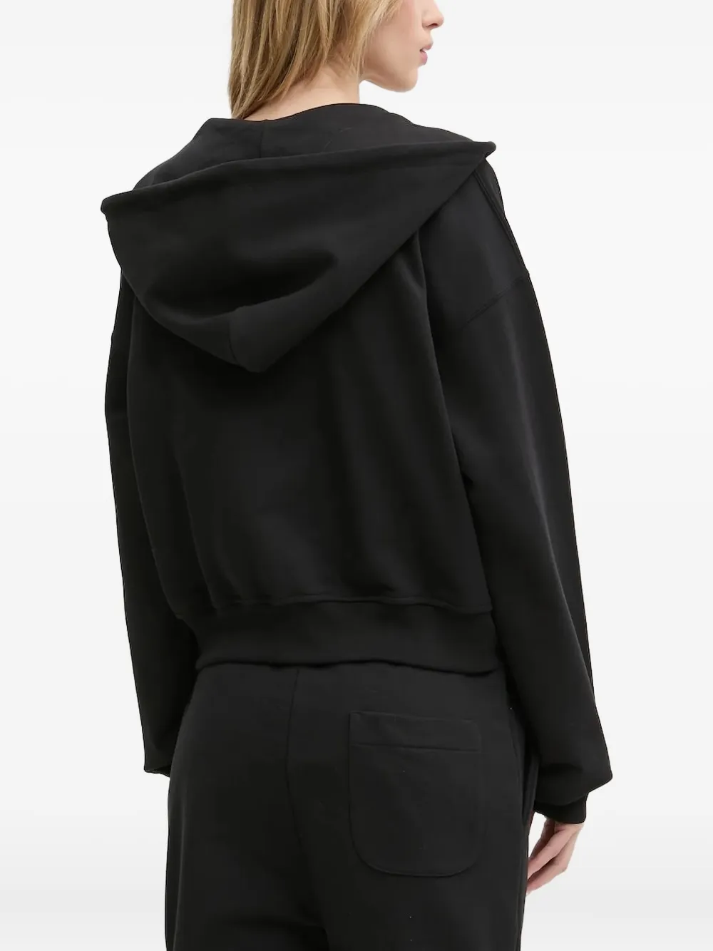 MOSCHINO JEANS Hoodie met logoprint en rits - Zwart