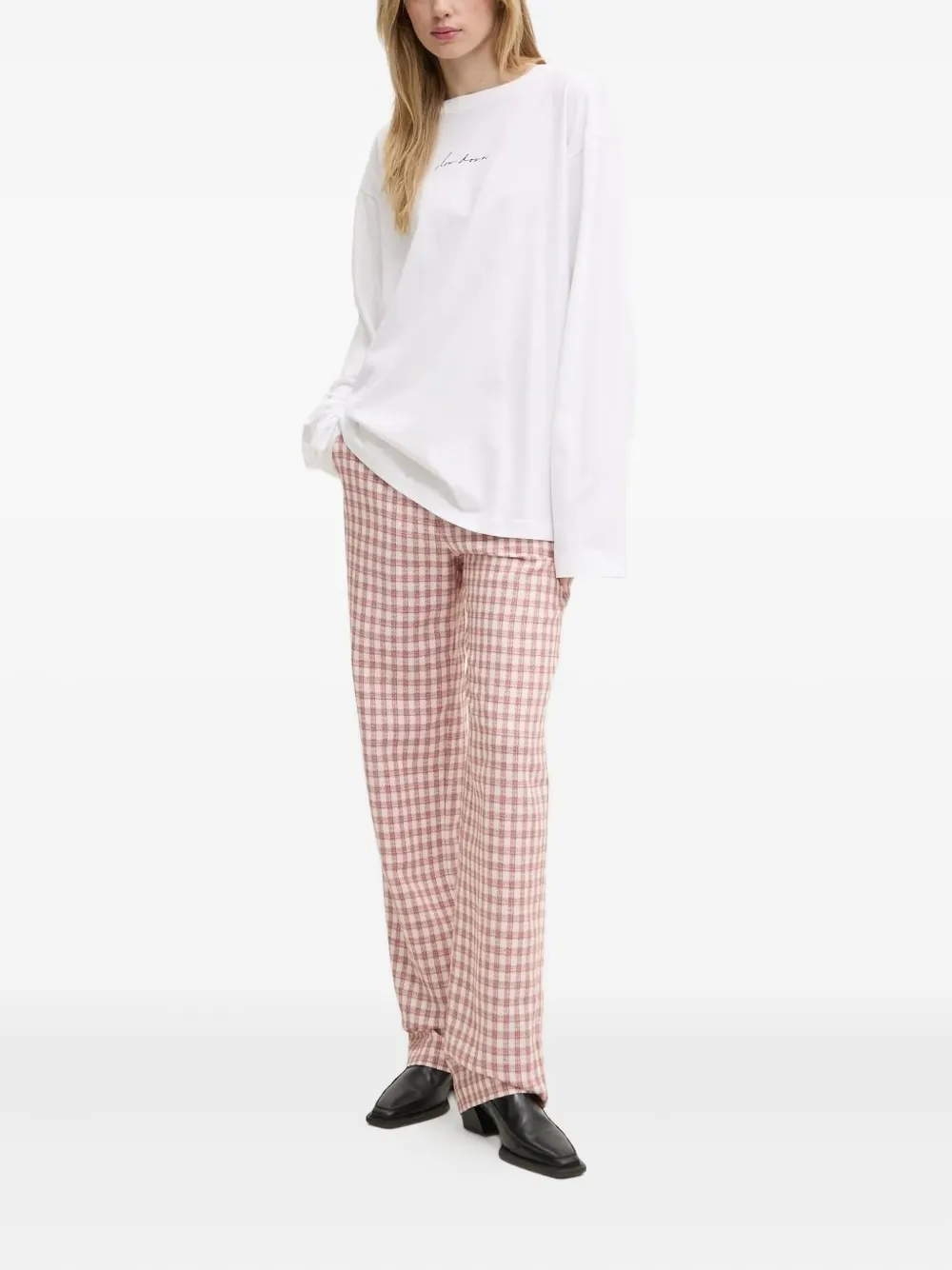 MOSCHINO JEANS T-shirt met bloemenprint Wit