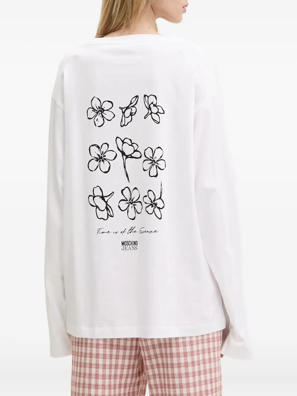 MOSCHINO JEANS T-shirt met bloemenprint Wit